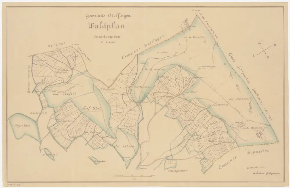 Voorbeeld van de oude kaart